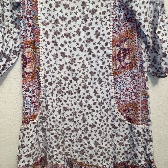 KORI paisley dress boho floral fairy hippie S lagen peasant prairie midi - Picture 13 of 15